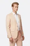 İki Parça Slim Fit Tek Düğmeli Yavruağzı Erkek Takım Elbise - Wessi-3