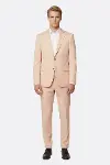 İki Parça Slim Fit Tek Düğmeli Yavruağzı Erkek Takım Elbise - Wessi-4