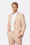 İki Parça Slim Fit Tek Düğmeli Yavruağzı Erkek Takım Elbise - Wessi-1