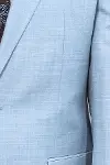 İki Parça Slim Fit Tek Düğmeli Açık Mavi Erkek Takım Elbise - Wessi-3