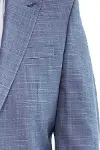 İki Parça Slim Fit Tek Düğmeli Gri Mavi Erkek Takım Elbise-3