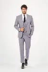 Desensiz Slim Fit Gri Erkek Takım Elbise - Wessi-3