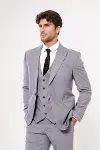 Desensiz Slim Fit Gri Erkek Takım Elbise - Wessi-4
