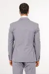 Desensiz Slim Fit Gri Erkek Takım Elbise - Wessi-6