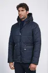 Slim Fit Kapüşonlu Lacivert Erkek Şişme Mont - Wessi-3
