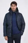 Slim Fit Kapüşonlu Lacivert Erkek Şişme Mont - Wessi-1
