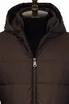 Slim Fit Kapüşonlu Kahverengi Erkek Şişme Mont - Wessi-2