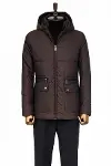 Slim Fit Kapüşonlu Kahverengi Erkek Şişme Mont - Wessi-3