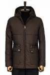 Slim Fit Kapüşonlu Kahverengi Erkek Şişme Mont - Wessi-1