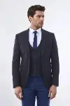 Ekose Yelekli Kışlık Kahverengi Takım Elbise | Wessi-3