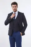 Ekose Yelekli Kışlık Kahverengi Takım Elbise | Wessi-1