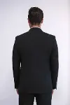 Tek Düğmeli Slim Fit Siyah Yelekli Erkek Takım Elbise - Wessi-6