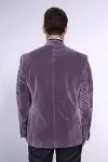 Kadife Slim Fit Lila Erkek Smokin Ceket - Wessi-5