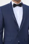 Yaka Pileli İndigo Slim Fit Damatlık Takım Elbise | Wessi-2