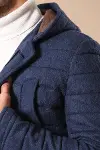 Çanta Cepli Keçe Kapüşonlu 4 Cepli Lacivert Kaban - Wessi-3