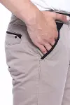 Garnili Cepli Desensiz Slim Fit Açık Bej Erkek Pantolon - Wessi-3