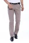 Garnili Cepli Desensiz Slim Fit Açık Bej Erkek Pantolon - Wessi-1