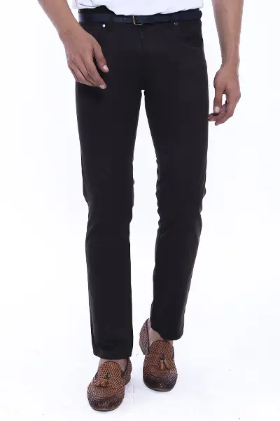 Gabardin Kumaş Koyu Kahve Erkek Pantolon - Wessi