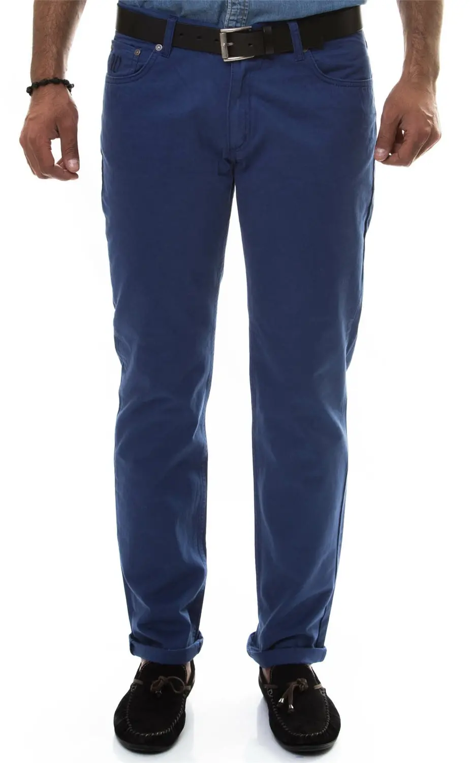 Slim Fit 5 Cepli Pamuk Erkek Mavi Pantolon - Wessi