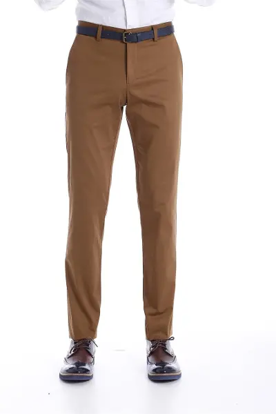 Slim Fit Düz Taba Erkek Pantolon - Wessi