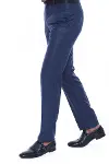 Slim Fit Düz İndigo Mavi Erkek Kumaş Pantolon - Wessi-3