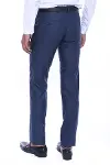 Slim Fit Düz İndigo Mavi Erkek Kumaş Pantolon - Wessi-4