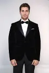 Kadife Slim Fit Tek Düğmeli Siyah Erkek Balo Ceket - Wessi-2