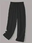 Kadın Beli Lastikli Bağcıklı Cep Ve Pantolon Ucu Güpür Detaylı Pantolon-4