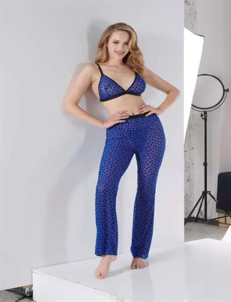 Closet Mavi Sütyen Pijama Takımı