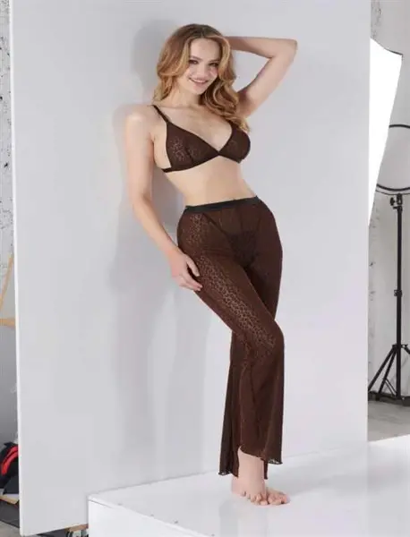 Closet Siyah Sütyen Pijama Takımı