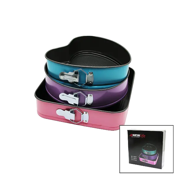3 PARÇA SET METAL KEK KALIP KELEPÇELİ KALP - KARE - YUVARLAK (4745)