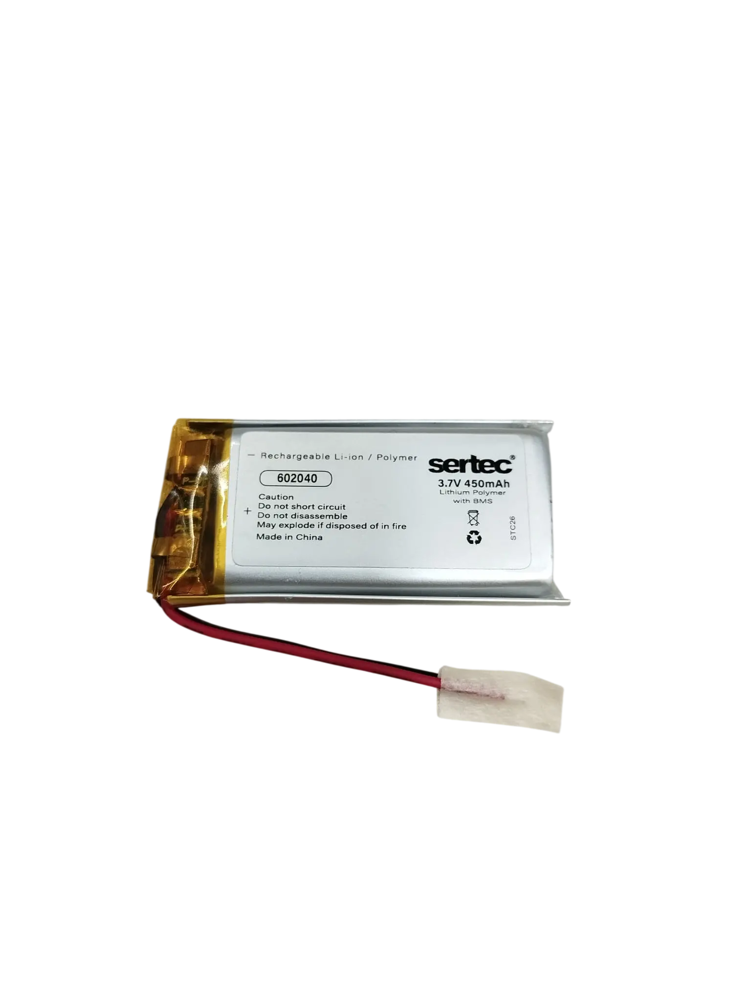 602040 3.7V 450 mAh Li-Polymer Pil (Devreli/1.5A)
