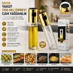 100 ML SPREY CAM YAĞDANLIK KROM - RENKLİ SPREY KAFA - İNCE UZUN ŞİŞE (4745)-3