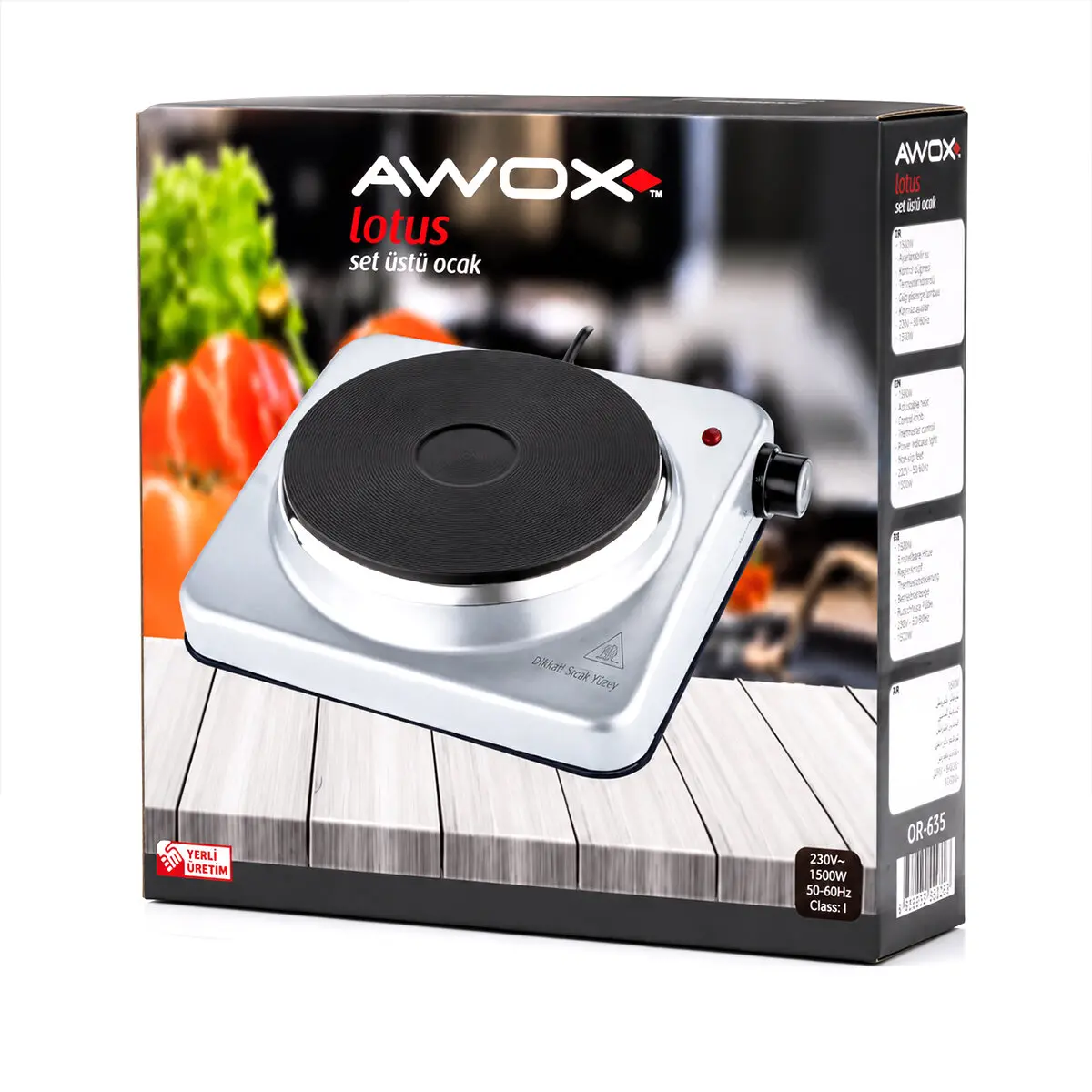 AWOX LOTUS TEK GÖZLÜ ELEKTRİKLİ OCAK PLATE 185MM.1500W (4745)-4 AWOX LOTUS TEK GÖZLÜ ELEKTRİKLİ OCAK PLATE 185MM.1500W (4745)-4