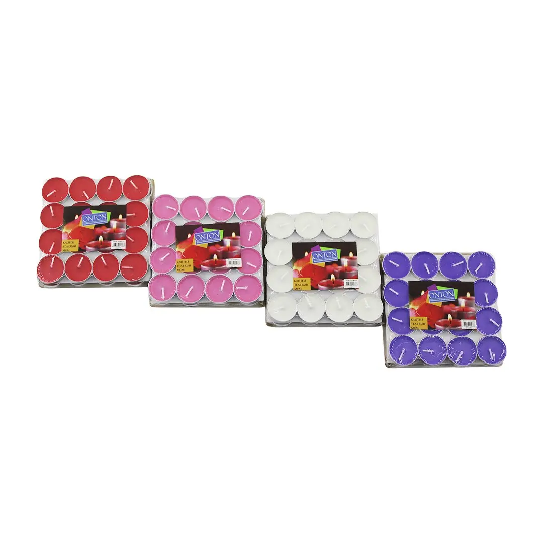 32PCS RENKLİ TEA LİGHT YUVARLAK MUM MİX - HERHANGİ BİR RENK GÖNDERİLİR (4745)
