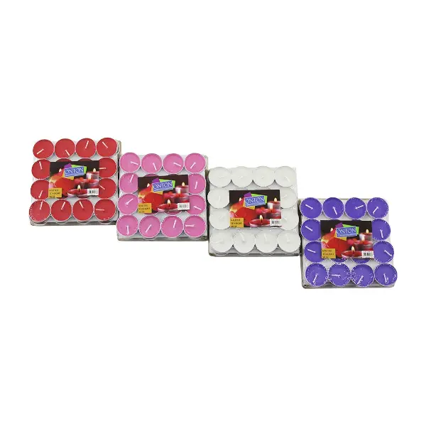 32PCS RENKLİ TEA LİGHT YUVARLAK MUM MİX - HERHANGİ BİR RENK GÖNDERİLİR (4745)