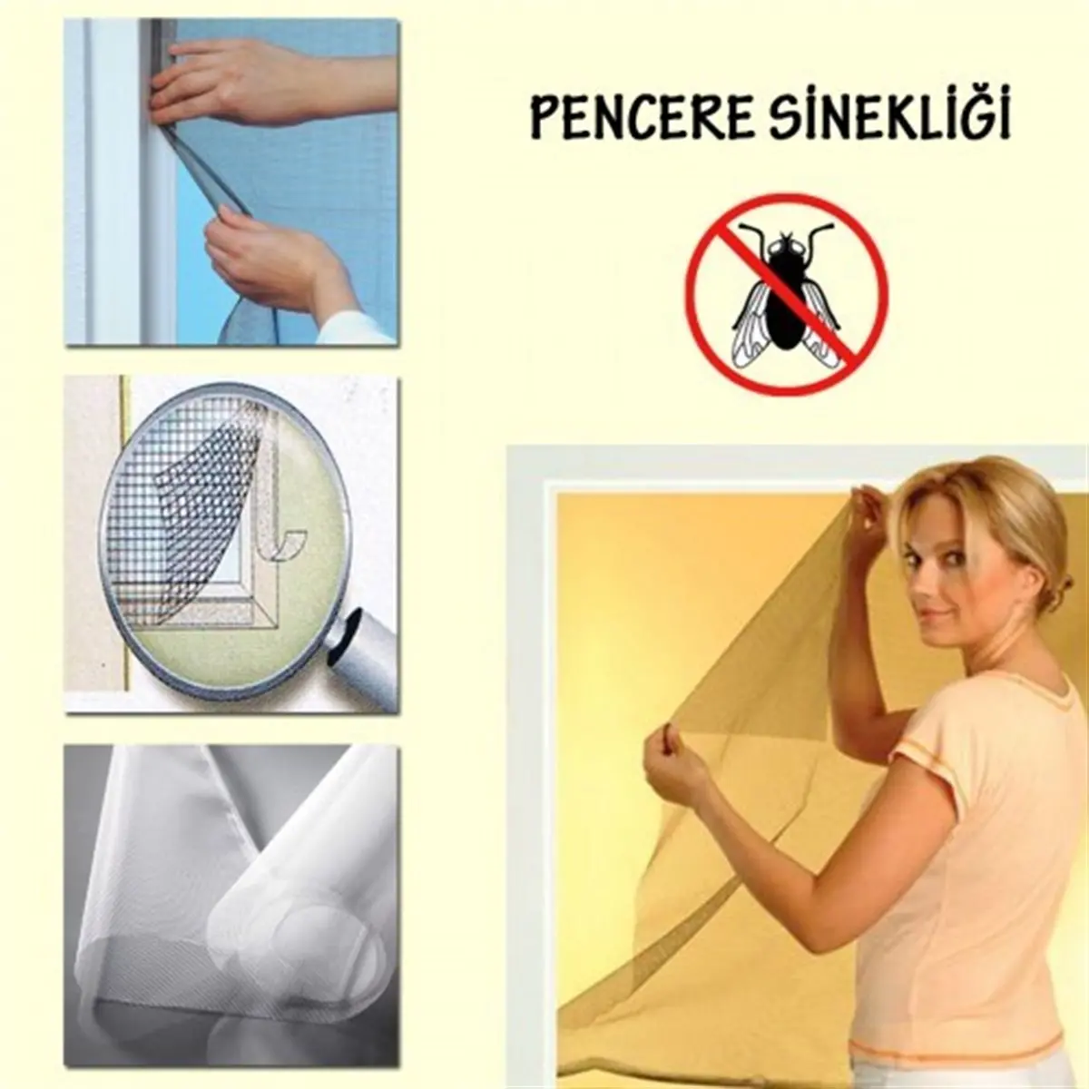 Tüm Cam Pencere Kapılara Uyumlu Tek Kanat Pencere Sinekliği (4745)-2 Tüm Cam Pencere Kapılara Uyumlu Tek Kanat Pencere Sinekliği (4745)-2