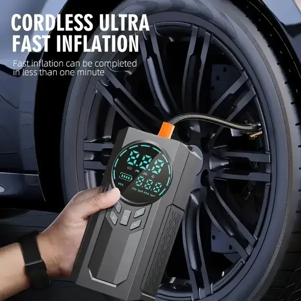 4’ü 1 Arada Lastik Şişirici – Akü Takviyesi – Powerbank – Led Işık (4745)