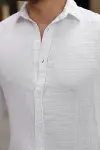 Erkek Rahat Kalıp Pamuklu Müslin Kumaş Gömlek-5