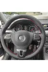 DİKİŞLİ DİREKSİYON KILIFI NOKTALI DERİ KIRMIZI DİKİŞLİ VW JETTA CADDY BU DİREKSİYONLAR-1