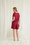 Closet Kısa Kollu Dantelli V Yaka Şort Pijama Takımı-11