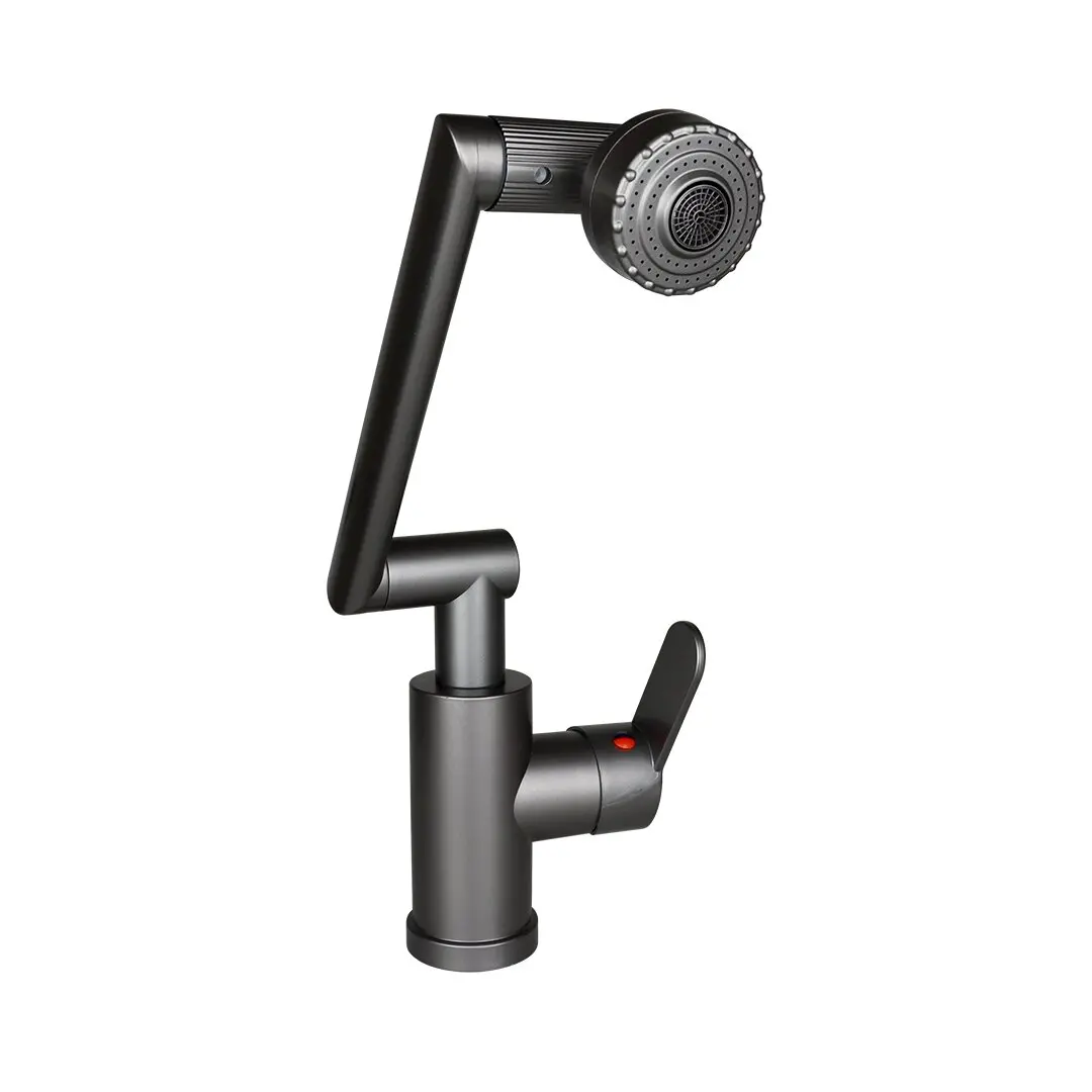 GRİ - 1080 DERECE DÖNEBİLEN ÇOK FONKSİYONLU MUSLUK BATARYA KTX-3308 (4745)