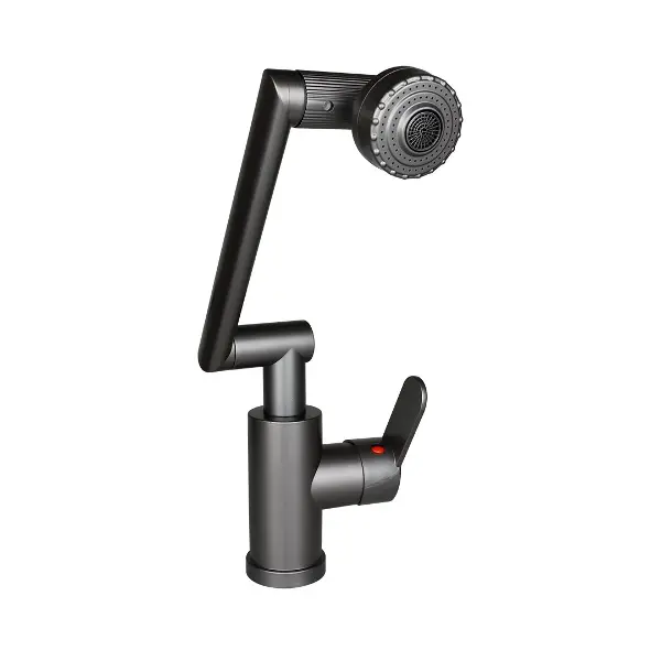 GRİ - 1080 DERECE DÖNEBİLEN ÇOK FONKSİYONLU MUSLUK BATARYA KTX-3308 (4745)