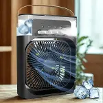 Taşınabilir 3 Farklı Mod Ayarlı 7 Farklı Led Işıklı Sulu Soğutmalı Taşınabilir Masaüstü USB Fan Vantilatör (4745)-3