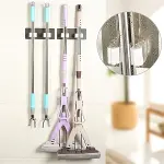 Pratik Organizer 4'lü Yapışkanlı Fırça Paspas Mop Fırça Sabitleyici Ergonomik Alet Aparatı (4745)-2