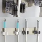 Pratik Organizer 4'lü Yapışkanlı Fırça Paspas Mop Fırça Sabitleyici Ergonomik Alet Aparatı (4745)-3