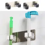 Pratik Organizer 4'lü Yapışkanlı Fırça Paspas Mop Fırça Sabitleyici Ergonomik Alet Aparatı (4745)-4