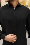 Erkek Rahat Kalıp Pamuklu Müslin Kumaş Gömlek-5