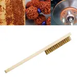 Metal Telli Fırça Ahşap Saplı Pas Kir Sökme Temizleme Fırçası (4745)-1