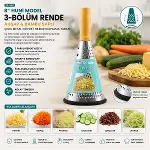 8 İNÇ - HUNİ MODEL   AHŞAP - BAMBU SAPLI  METAL RENDE  SİLİKON TABANLI (4745)-2